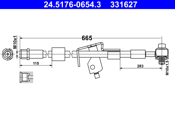 Brake Hose - 24.5176-0654.3 ATE