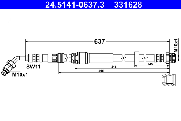 Brake Hose - 24.5141-0637.3 ATE