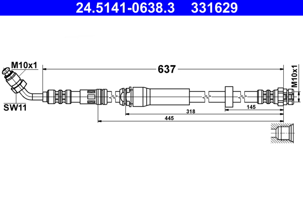 Brake Hose - 24.5141-0638.3 ATE