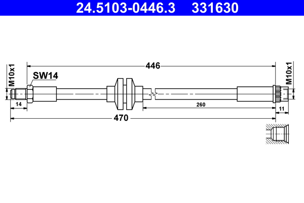 Brake Hose - 24.5103-0446.3 ATE