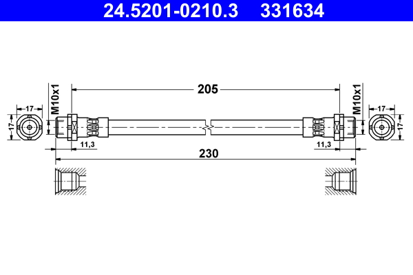 Brake Hose - 24.5201-0210.3 ATE