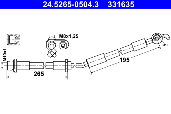 Flessibile del freno - 24.5265-0504.3 ATE