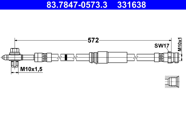Brake Hose - 83.7847-0573.3 ATE