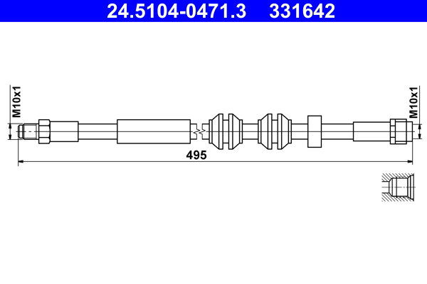 Brake Hose - 24.5104-0471.3 ATE