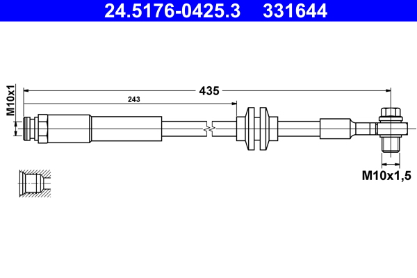 Brake Hose - 24.5176-0425.3 ATE