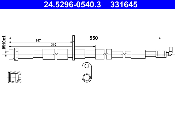 Brake Hose - 24.5296-0540.3 ATE