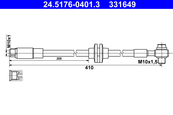Brake Hose - 24.5176-0401.3 ATE