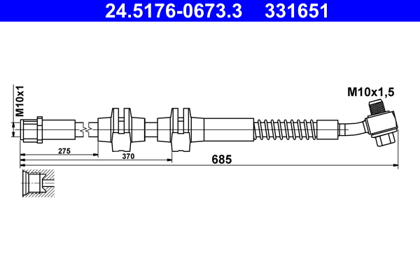 Brake Hose - 24.5176-0673.3 ATE