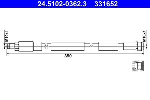 Flessibile del freno - 24.5102-0362.3 ATE