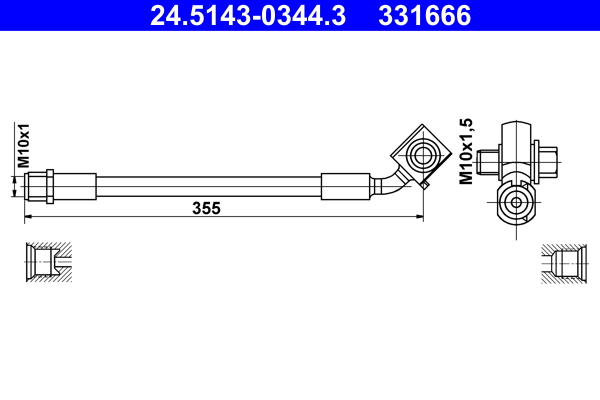 Brake Hose - 24.5143-0344.3 ATE