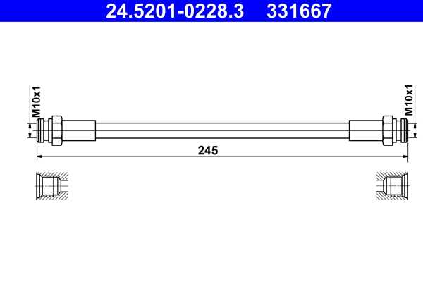Brake Hose - 24.5201-0228.3 ATE