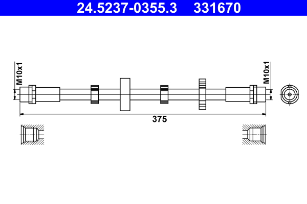 Flessibile del freno - 24.5237-0355.3 ATE