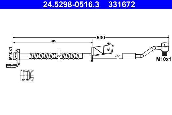 Brake Hose - 24.5298-0516.3 ATE
