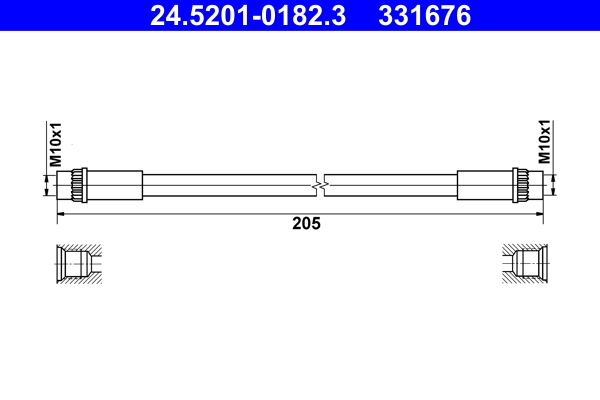 Brake Hose - 24.5201-0182.3 ATE