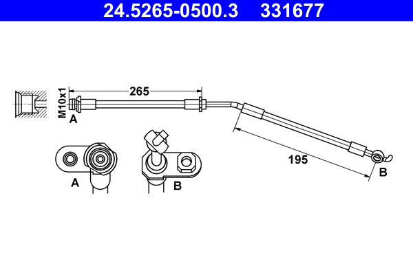 Brake Hose - 24.5265-0500.3 ATE