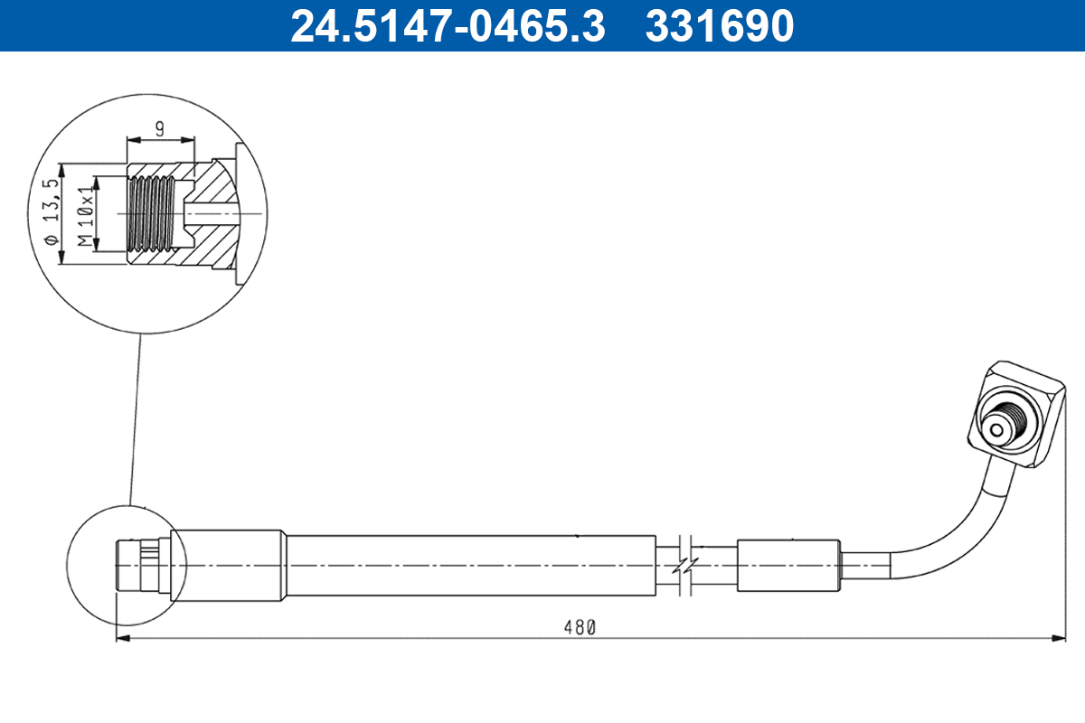 Brake Hose - 24.5147-0465.3 ATE