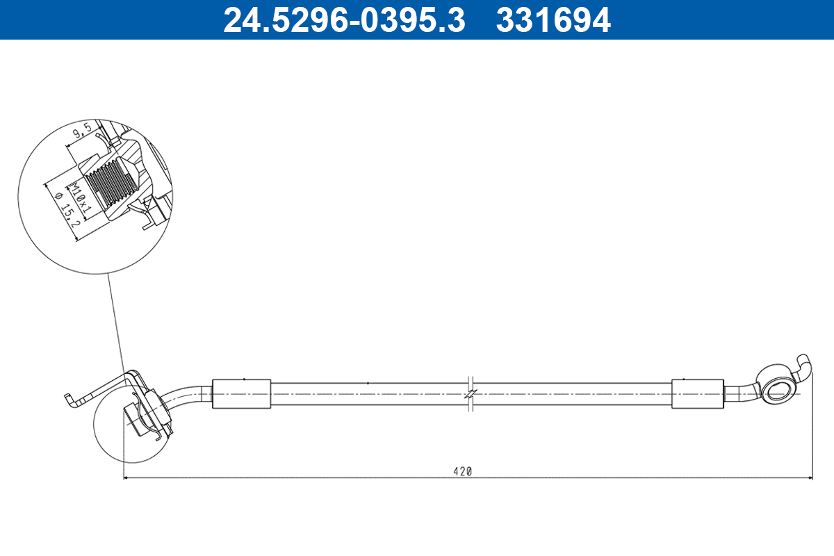 Brake Hose - 24.5296-0395.3 ATE