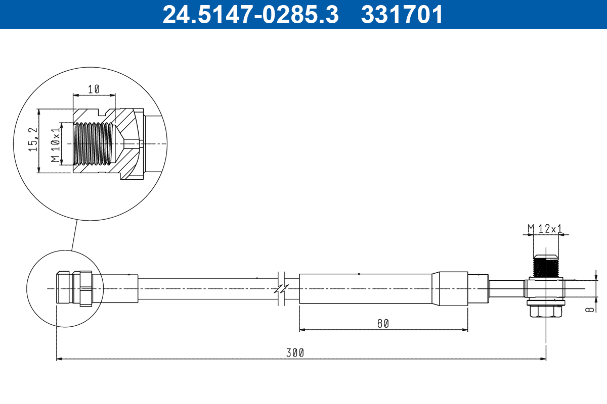 Brake Hose - 24.5147-0285.3 ATE