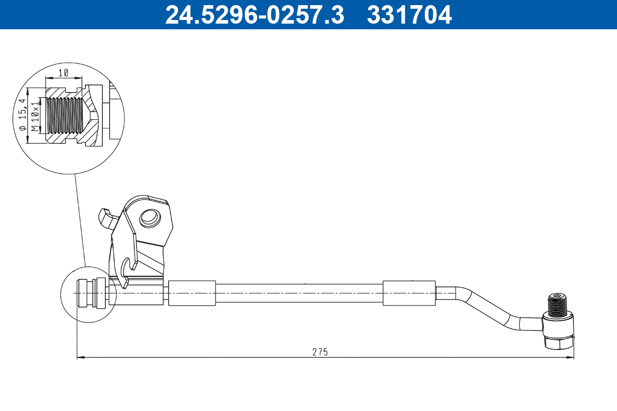 Brake Hose - 24.5296-0257.3 ATE