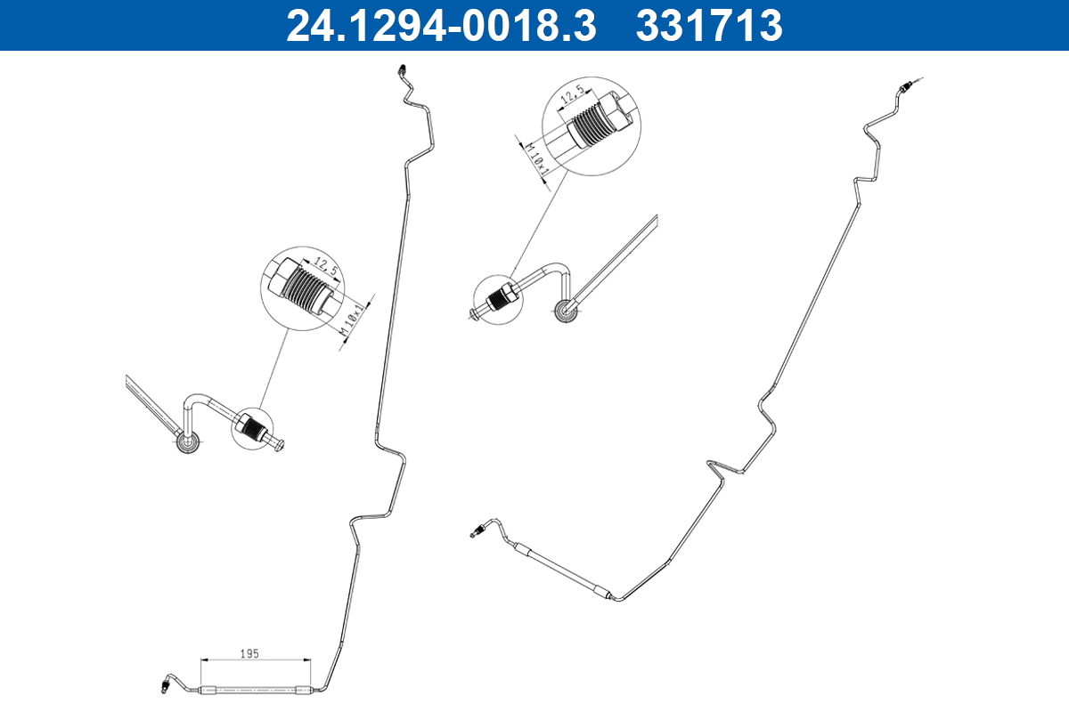 Flessibile del freno - 24.1294-0018.3 ATE