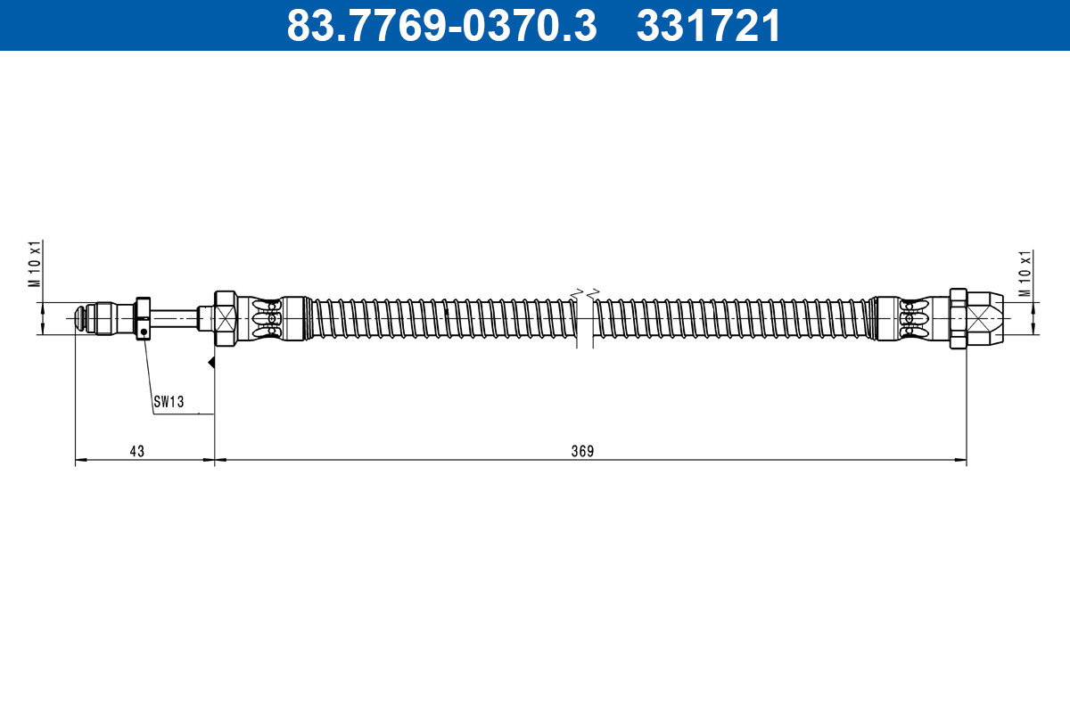 Flessibile del freno - 83.7769-0370.3 ATE