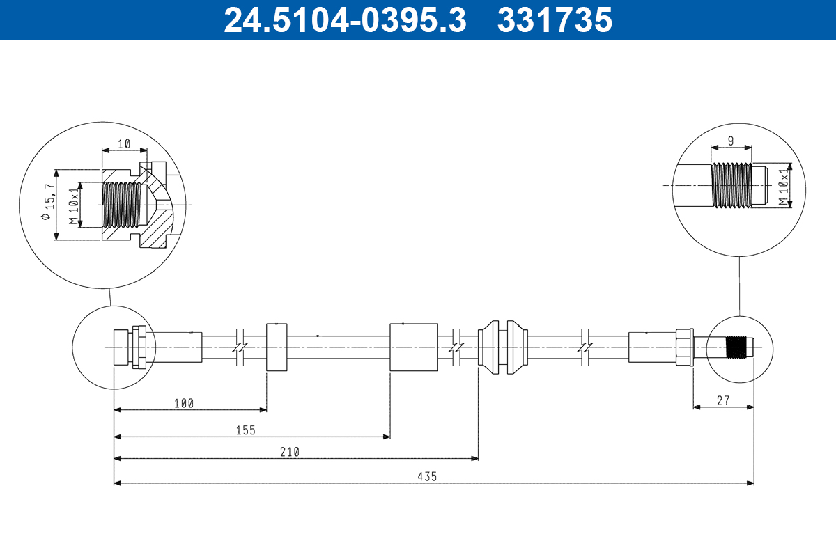Brake Hose - 24.5104-0395.3 ATE