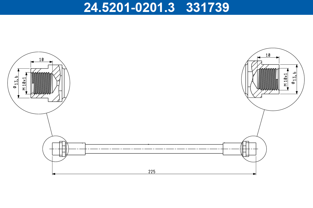 Flessibile del freno - 24.5201-0201.3 ATE