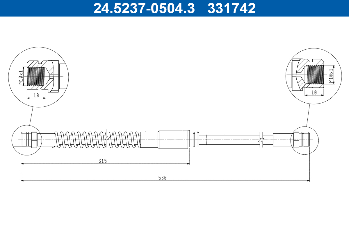 Brake Hose - 24.5237-0504.3 ATE