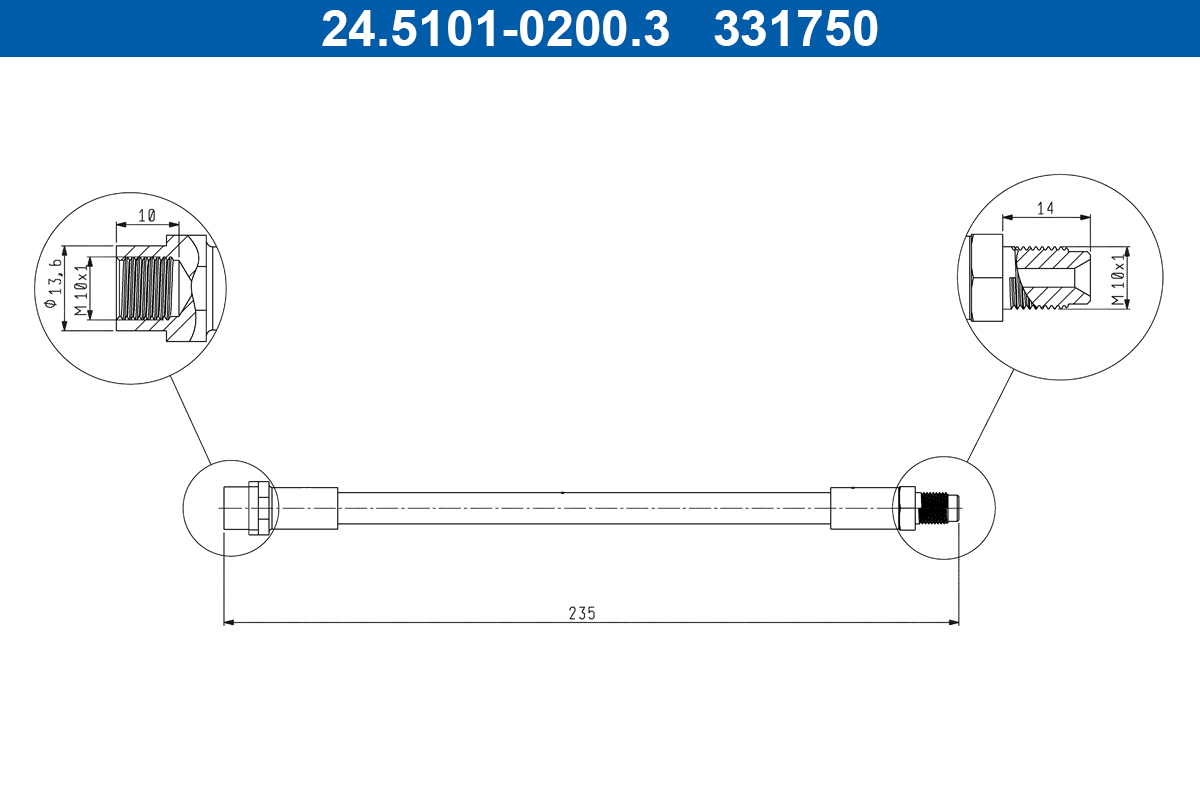 Brake Hose - 24.5101-0200.3 ATE