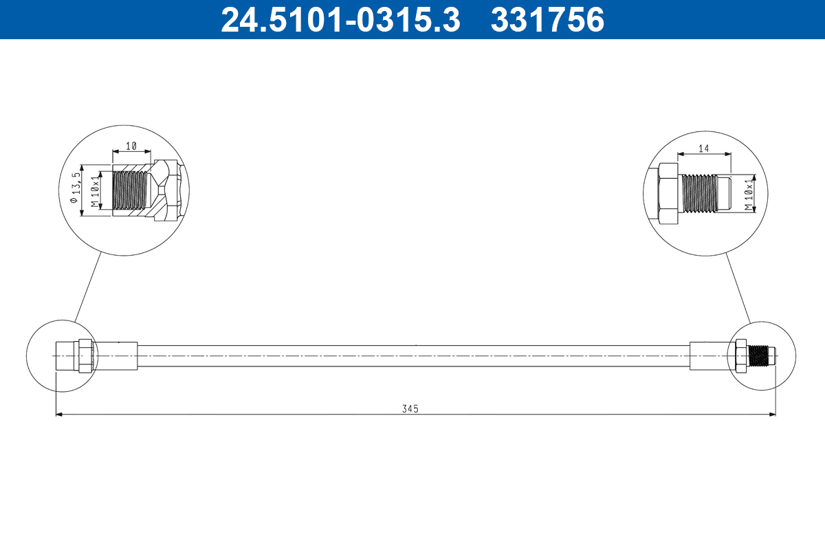 Brake Hose - 24.5101-0315.3 ATE