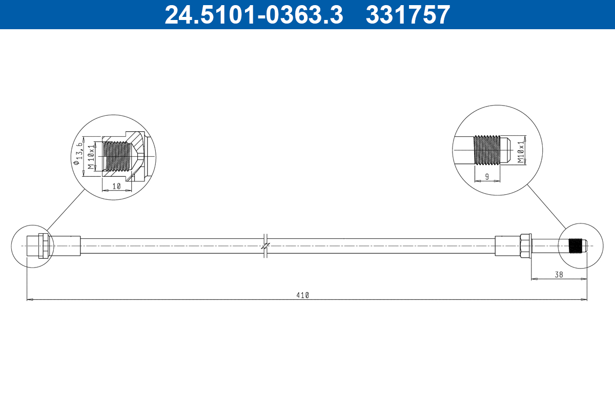 Brake Hose - 24.5101-0363.3 ATE