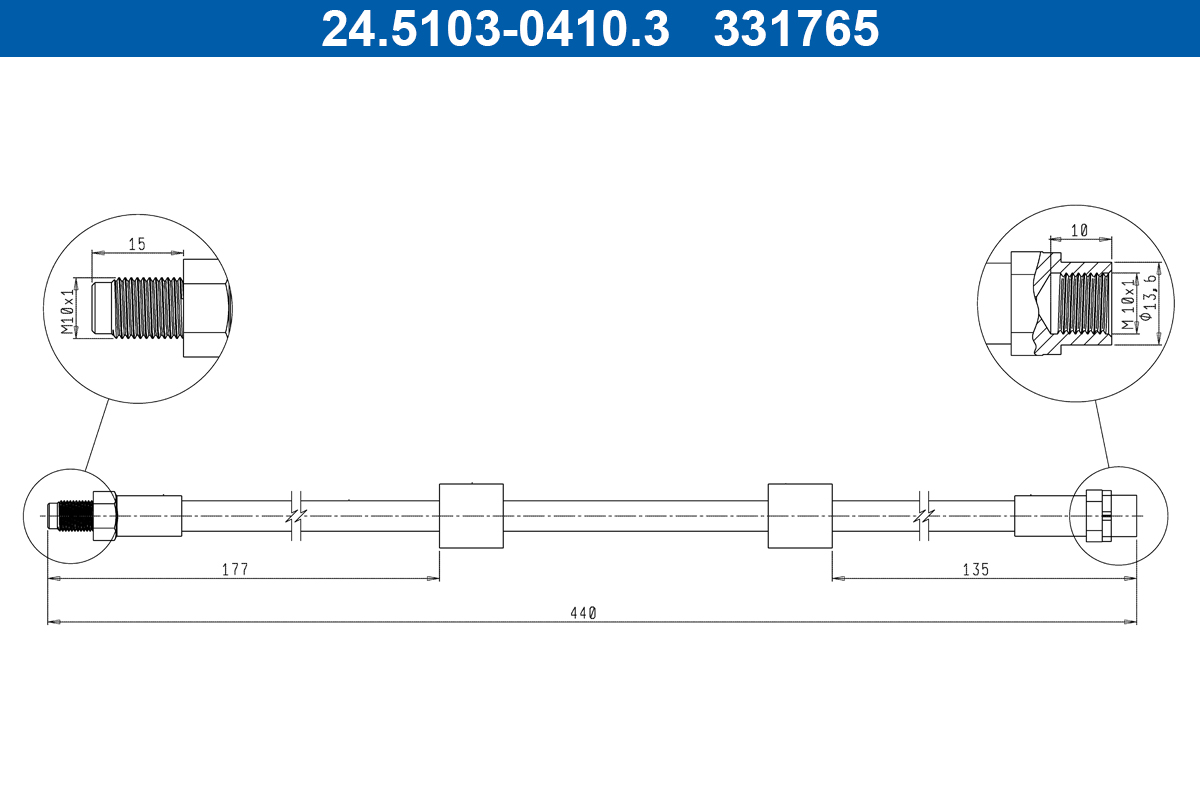 Brake Hose - 24.5103-0410.3 ATE