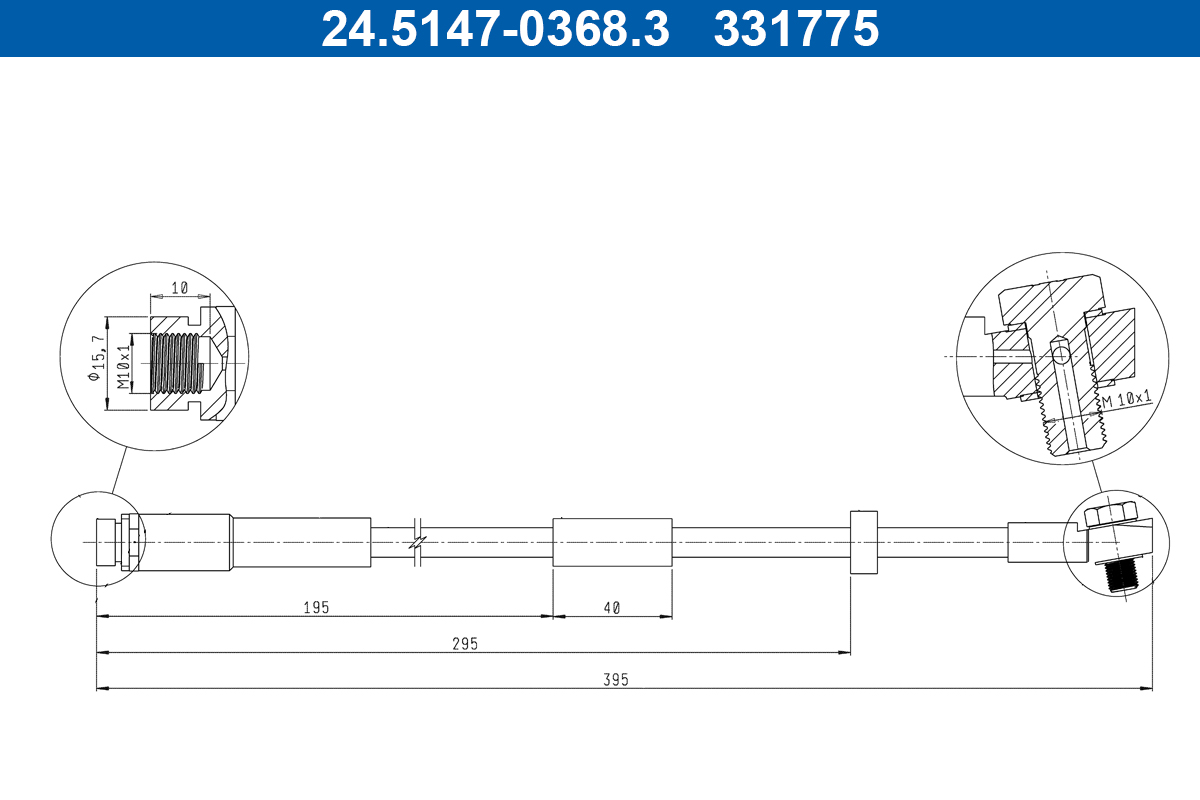 Brake Hose - 24.5147-0368.3 ATE