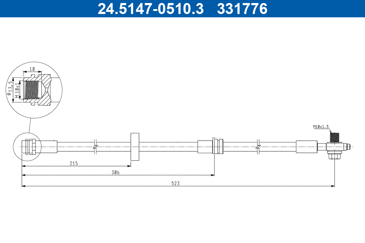Brake Hose - 24.5147-0510.3 ATE