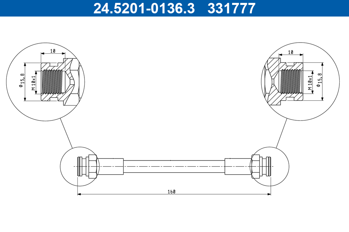 Brake Hose - 24.5201-0136.3 ATE