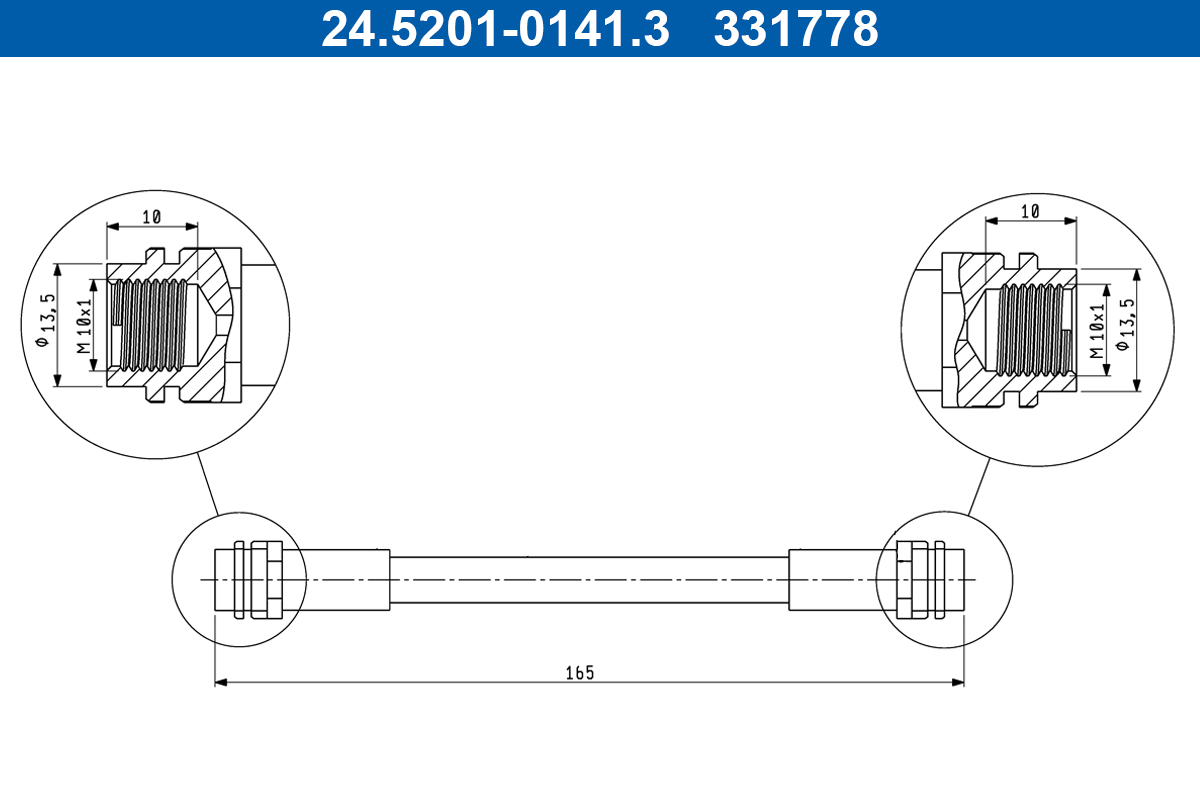 Brake Hose - 24.5201-0141.3 ATE