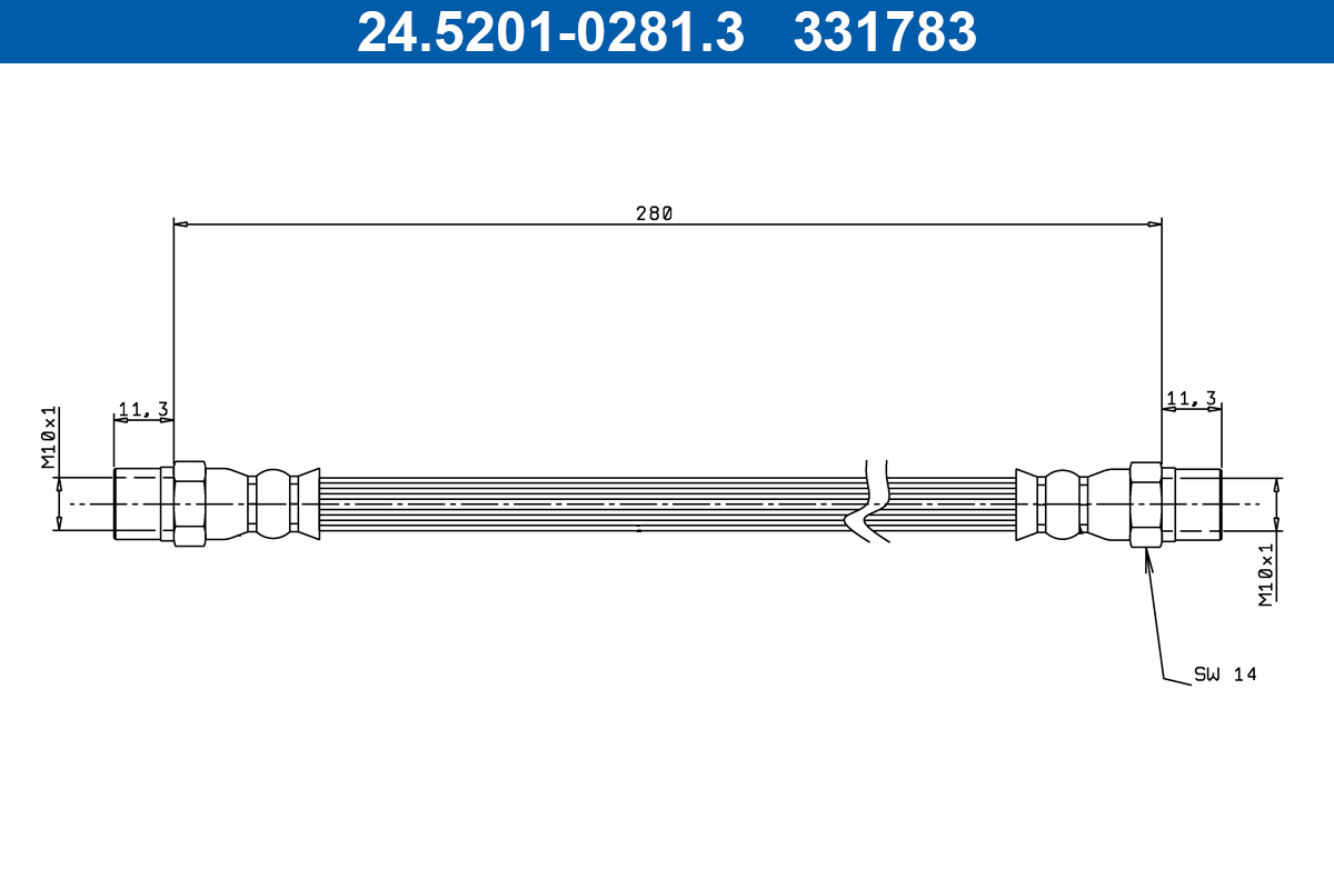 Brake Hose - 24.5201-0281.3 ATE