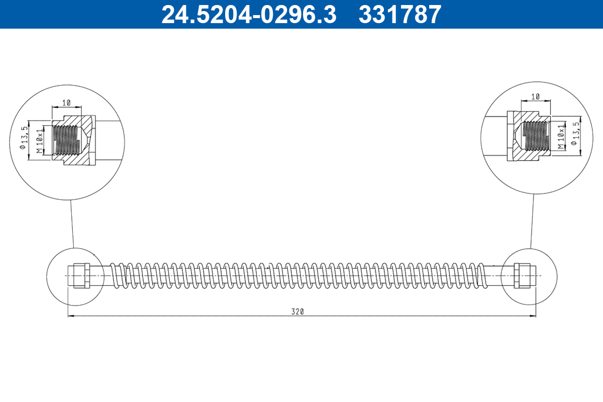 Flessibile del freno - 24.5204-0296.3 ATE
