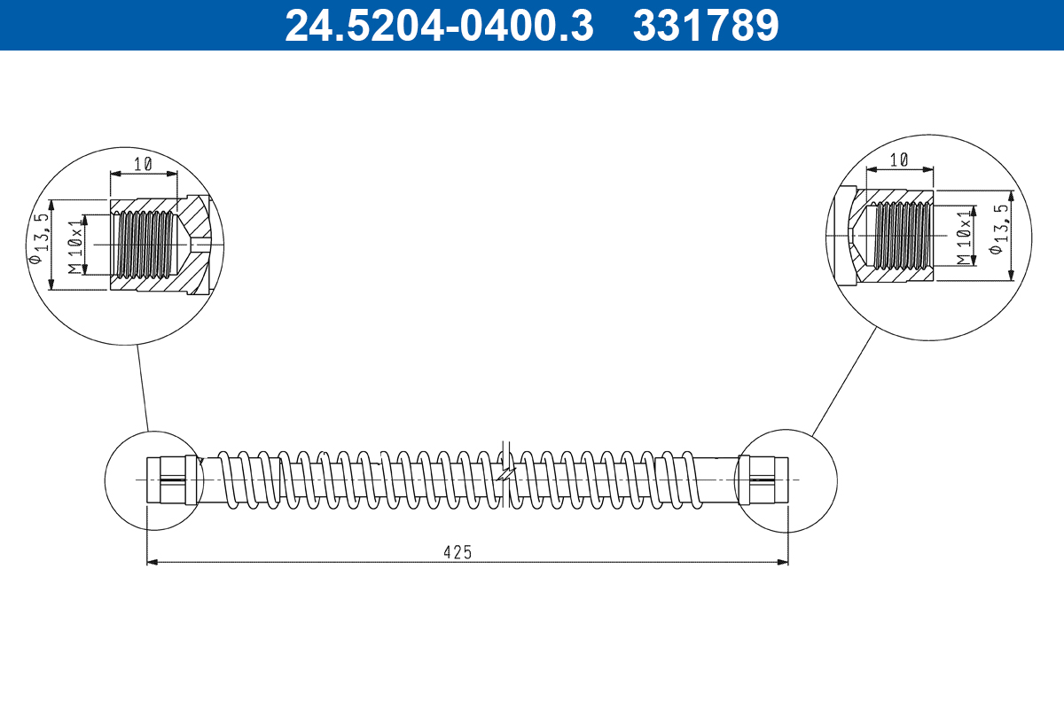 Brake Hose - 24.5204-0400.3 ATE