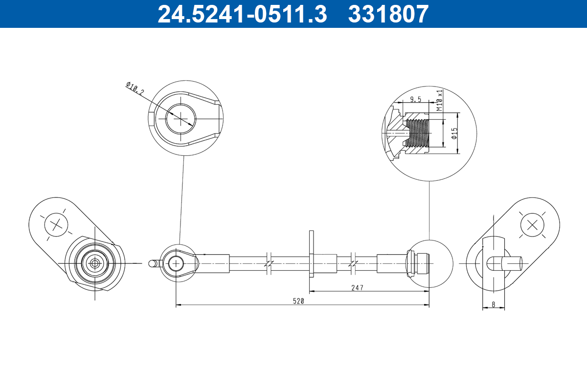 Brake Hose - 24.5241-0511.3 ATE