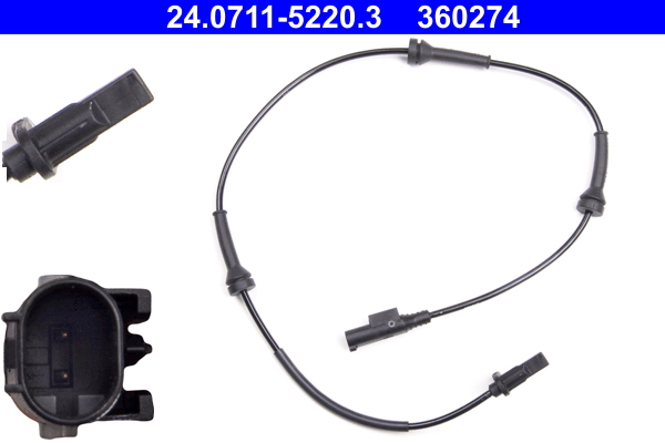 Sensor, wheel speed - 24.0711-5220.3 ATE