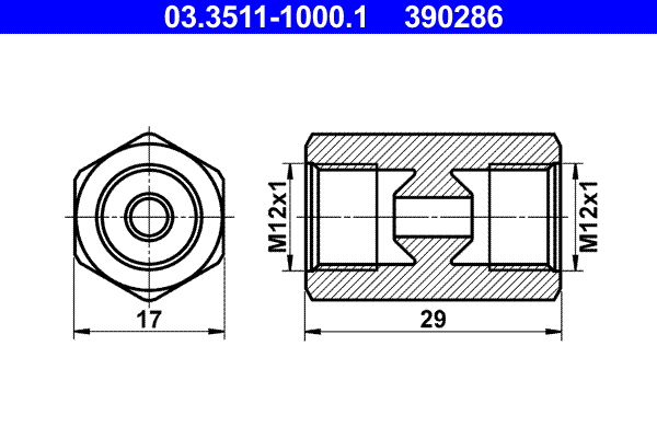Adapter, brake lines - 03.3511-1000.1 ATE