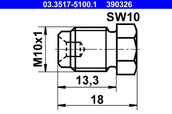 Screw Plug, brake master cylinder - 03.3517-5100.1 ATE