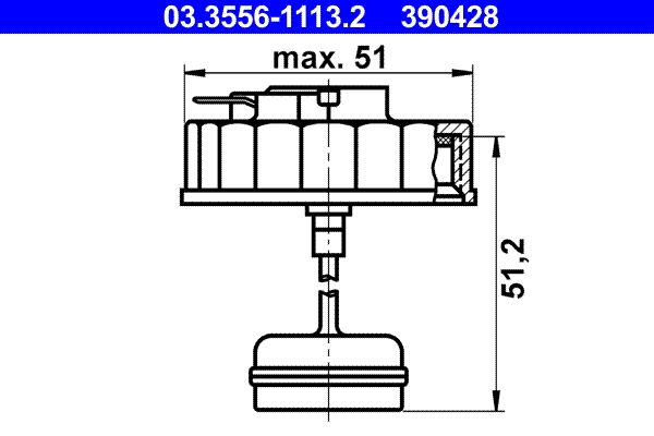 Sealing Cap, brake fluid reservoir - 03.3556-1113.2 ATE