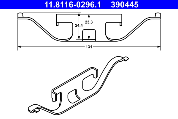Molla, Pinza freno - 11.8116-0296.1 ATE