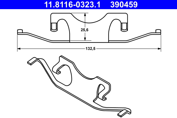 Molla, Pinza freno - 11.8116-0323.1 ATE