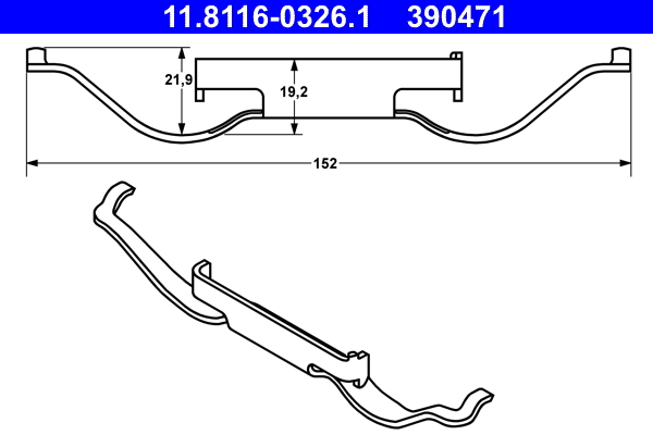 Spring, brake caliper - 11.8116-0326.1 ATE