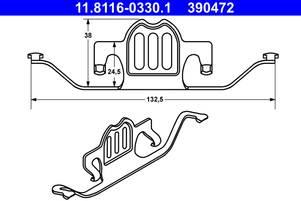 Feder, Bremssattel - 11.8116-0330.1 ATE