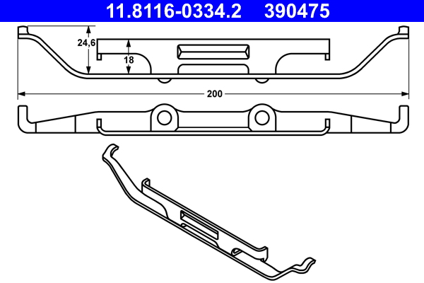 Spring, brake caliper - 11.8116-0334.2 ATE