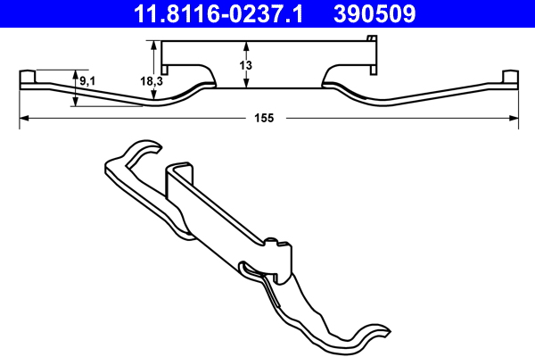 Feder, Bremssattel - 11.8116-0237.1 ATE